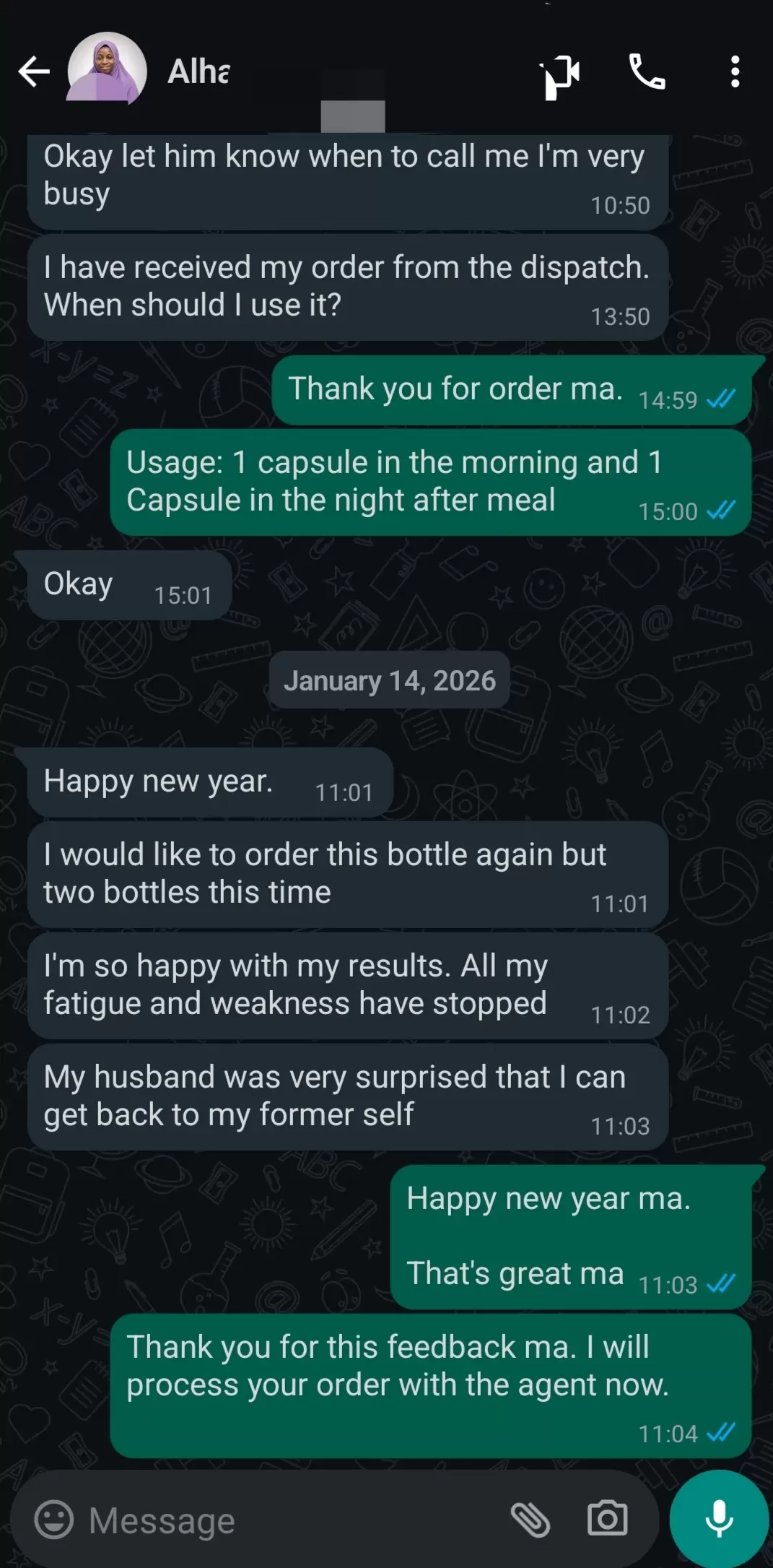 WhatsApp testimonial 2