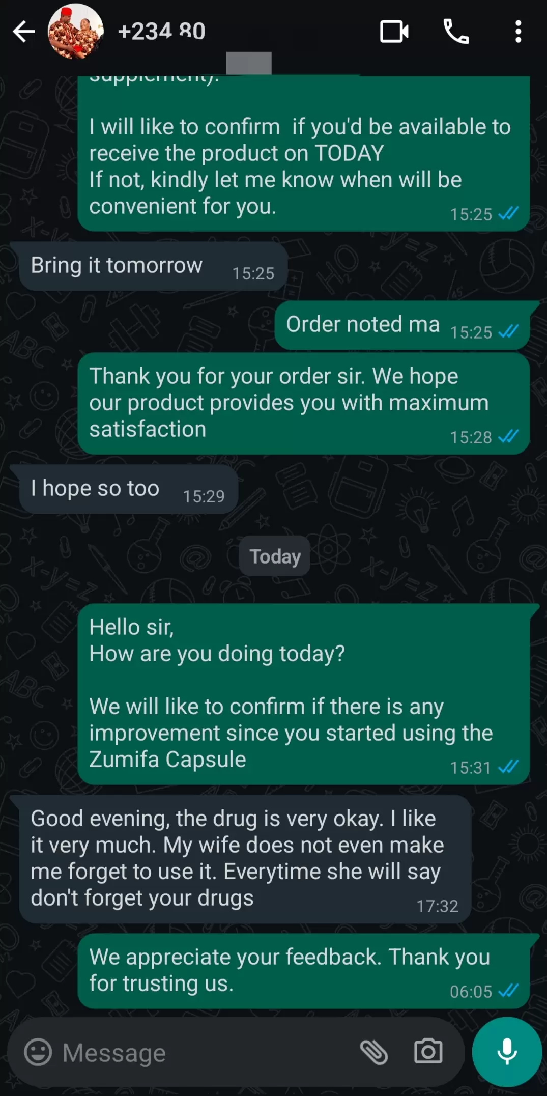 WhatsApp testimonial 4